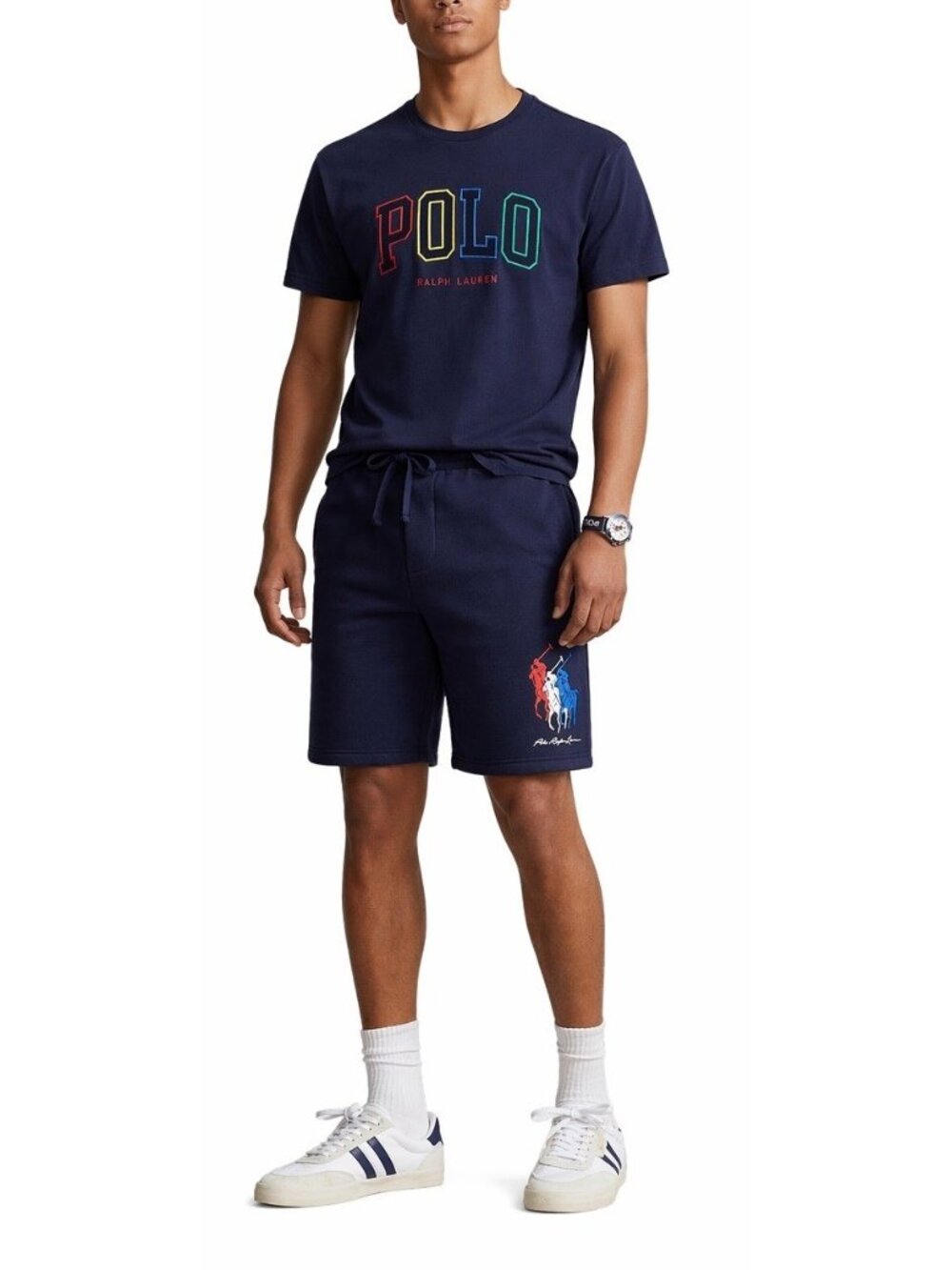 Men’s Polo Ralph Lauren Pony Shorts(M) And T-shirt(L) Tracksuit Set Navy